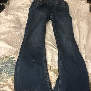 Free People Dark Blue Flare overalls